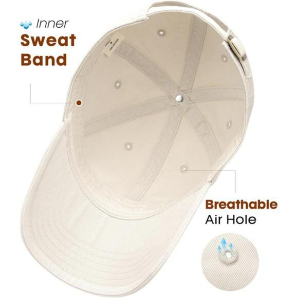 Vintage Unisex Washed Cotton Baseball Cap Adjustable Dad Hat Ponytail Hole - Picture 7 of 8